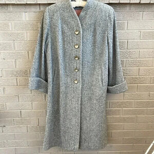 Fabulous 1950s Vintage Gray Ladies Coat- Size XL